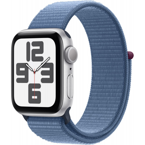 Apple Watch SE 2 44mm Silver Aluminum Case with Winter Blue Sport Loop (MREF3) 2023